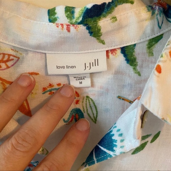 J Jill floral linen Sleeveless Button-Up Blouse - Picture 3 of 7